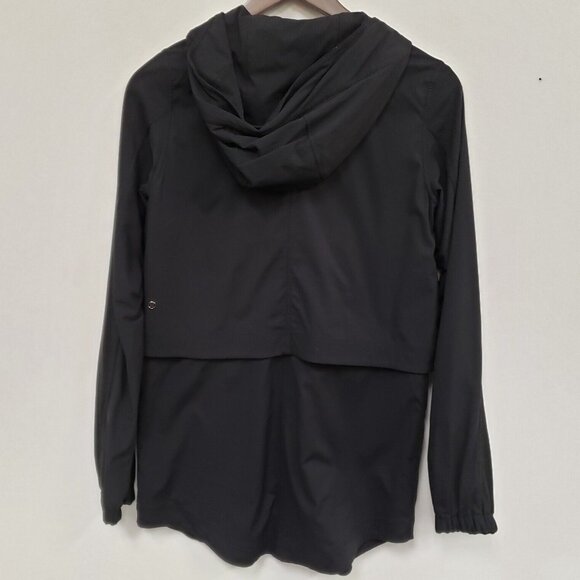 Lululemon Womens Running Workout Yogi Anorak Jacket Size 4 Black Full Zip Hooded - Picture 2 of 8